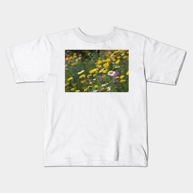 Field of flowers Kids T-Shirt by Jonesyinc